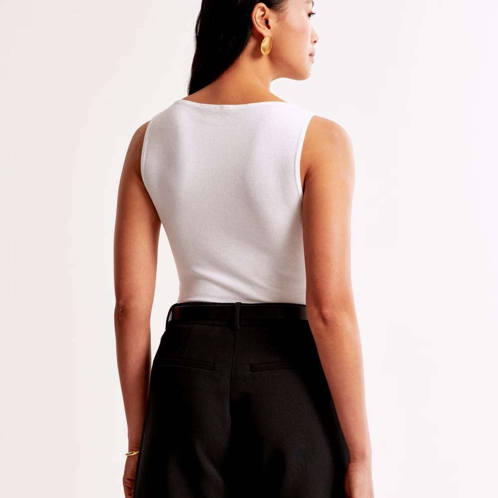 Abercrombie & Fitch White Ribbed Tank Top - Picture 2 of 5